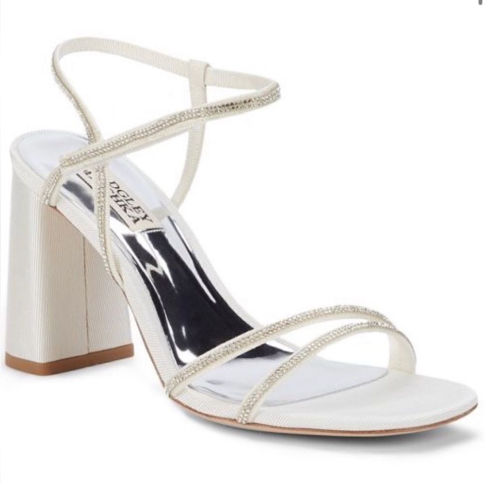 Badgley Mischka Cream Strappy Heels